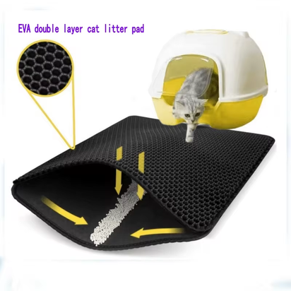 Revolutionary Double Layer Cat Litter Mat - Waterproof, Non-Slip, and Washable for Ultimate Cleanliness